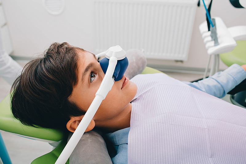 Boy receiving nitrous