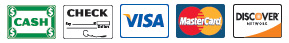 We Accept Cash, Check, Visa, MasterCard, and Discover We Accept Cash, Check, Visa, MasterCard, and Discover